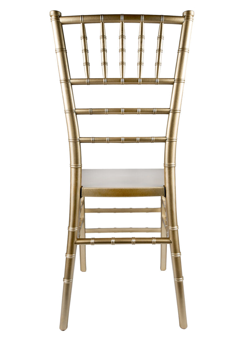 Gold ToughResin Chiavari Chair (Per Chair Price Shown – Sold only in Quantities of 4) Some Assembly Required