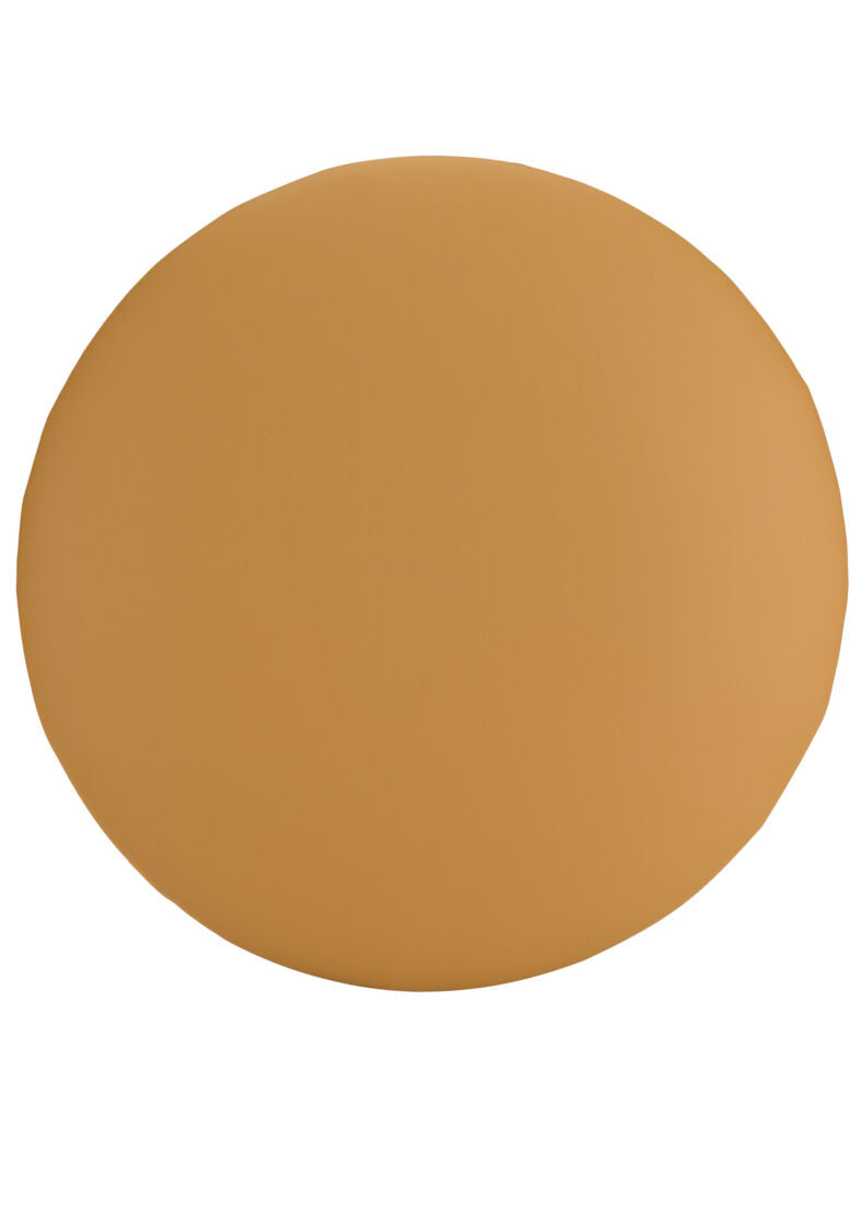 Butterscotch Gold Round Vinyl Panel Back Cushion