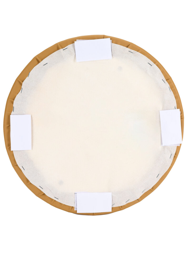 Butterscotch Gold Round Vinyl Panel Back Cushion