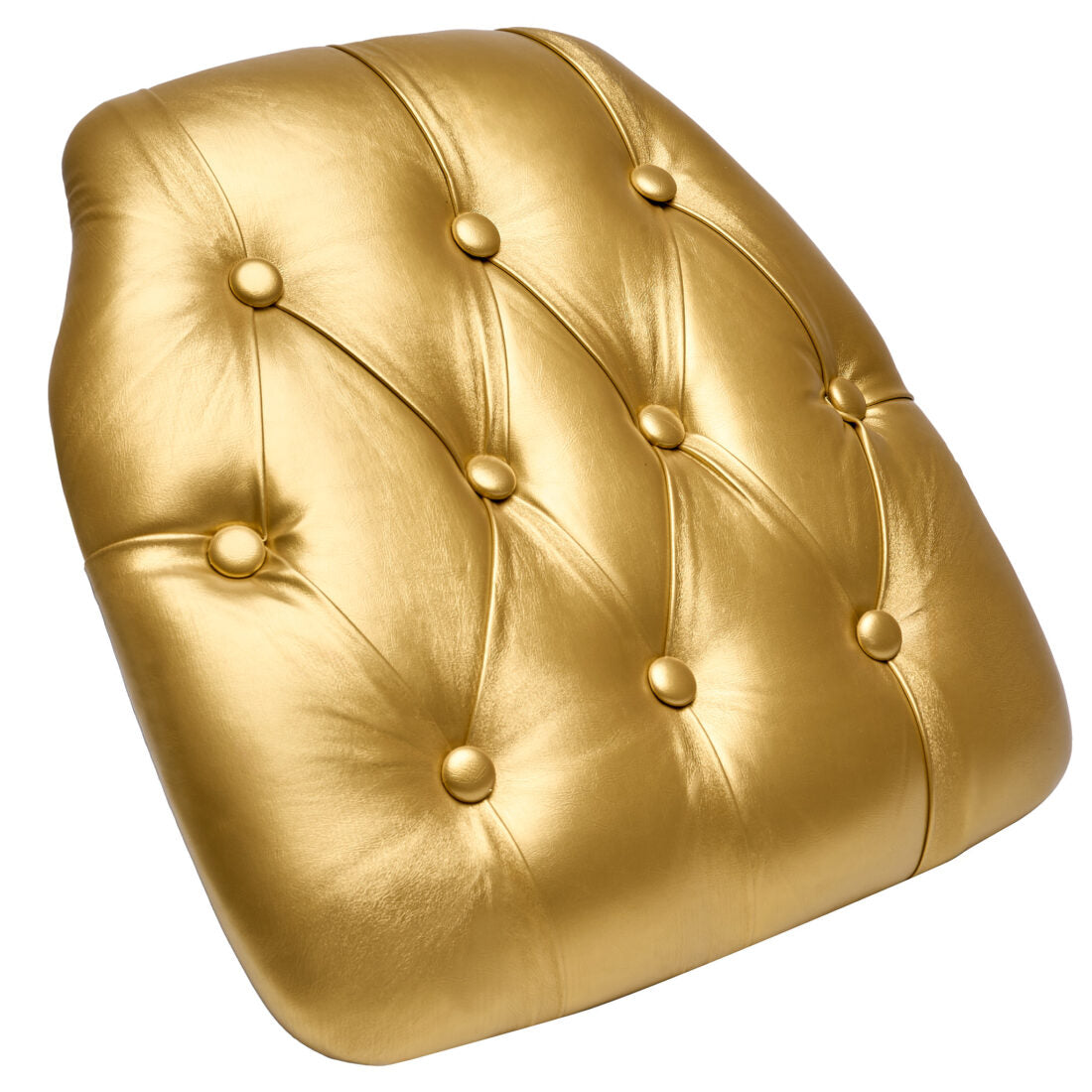 Gold 1.75″ Thick Vinyl Tufted Panel Chiavari Chair Cushion by Chivari CUSHPANVINTUFTGLD-AX-T