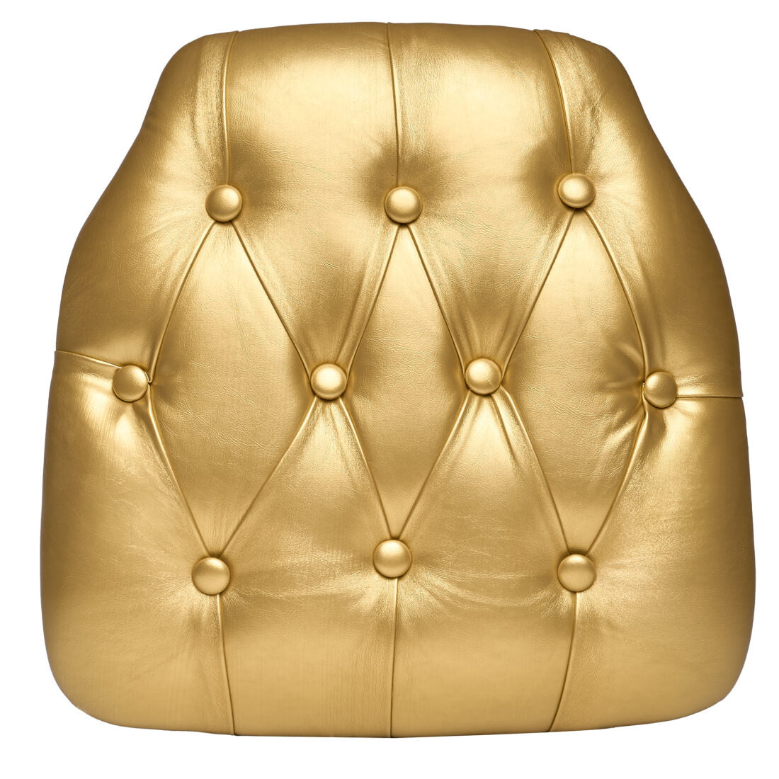 Gold 1.75″ Thick Vinyl Tufted Panel Chiavari Chair Cushion by Chivari CUSHPANVINTUFTGLD-AX-T