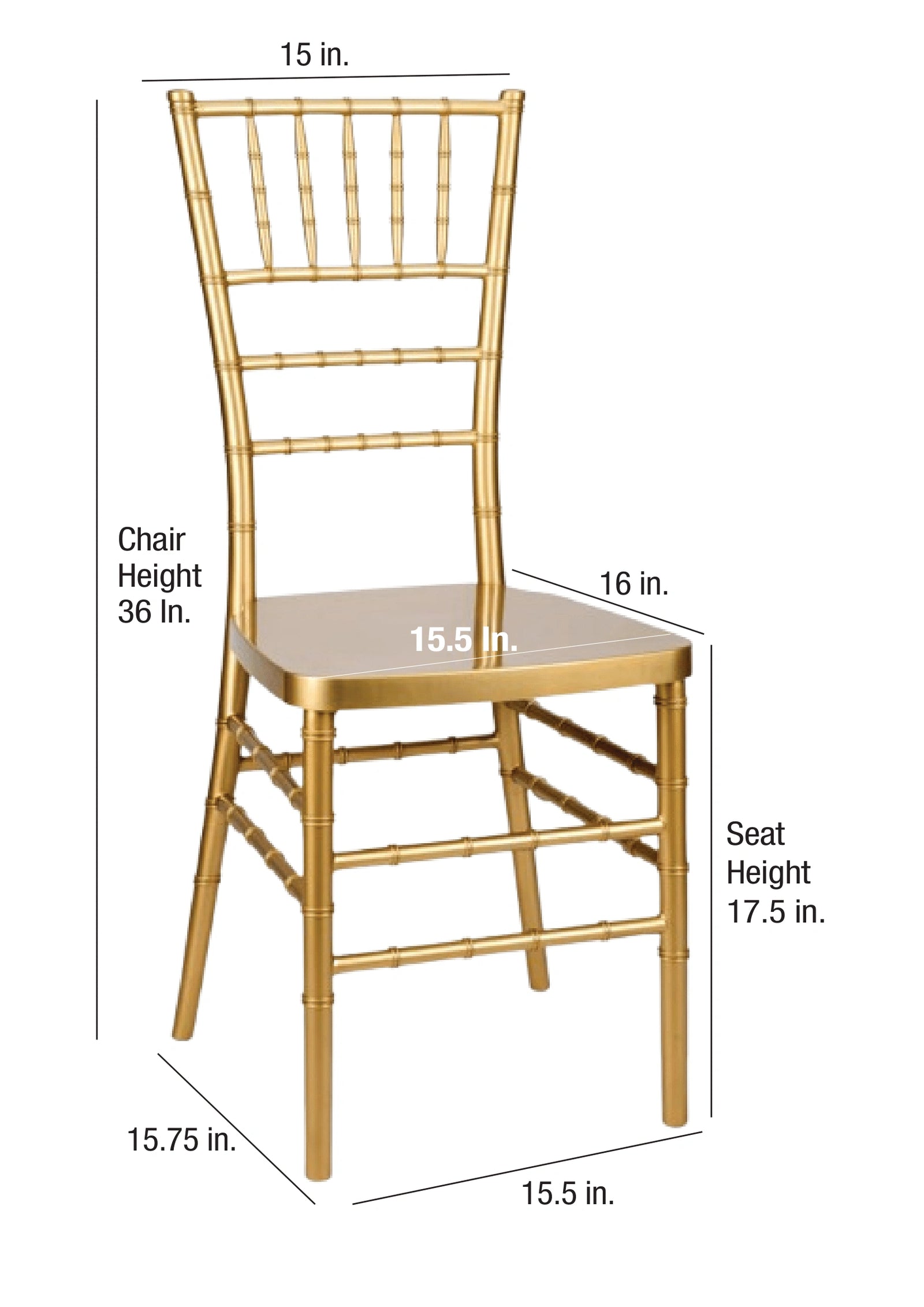 Gold Bullion Resin Steel Skeleton™ Chiavari Chair