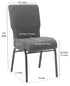 Gray Fabric Church Chair with Cut-Away Back 18.5" Wide Silver Vein Steel Frame