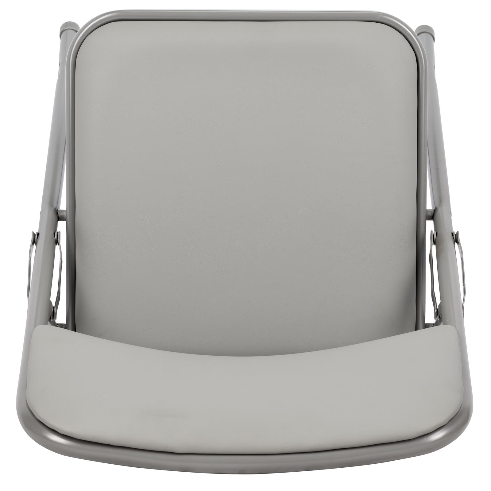 Gray Metal Folding Chair with Gray Vinyl Cushion (Per Chair Price Shown – Sold only in Quantities of 4)