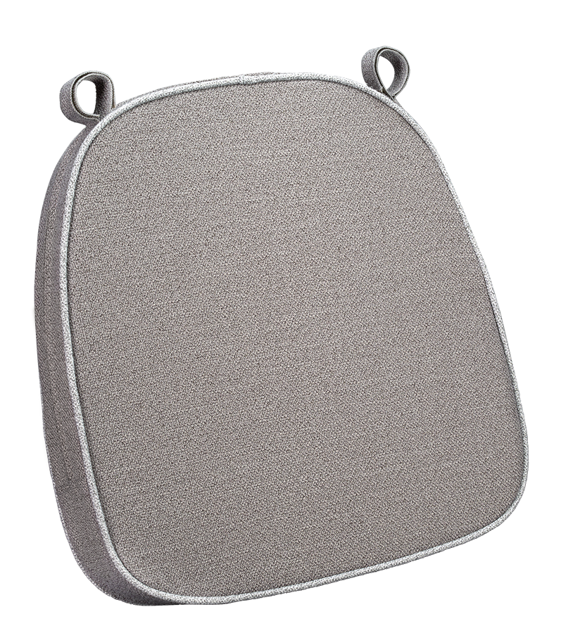 Gray with Silver Piping 2.5" Thick Chair Cushion - World's Best Cushions