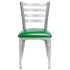 Chivari Ladder Back Restaurant Chair with Silver Frame and Green Vinyl Seat CLMSVGR-ZF-KT