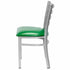 Chivari Ladder Back Restaurant Chair with Silver Frame and Green Vinyl Seat CLMSVGR-ZF-KT