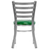 Chivari Ladder Back Restaurant Chair with Silver Frame and Green Vinyl Seat CLMSVGR-ZF-KT