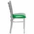 Chivari Ladder Back Restaurant Chair with Silver Frame and Green Vinyl Seat CLMSVGR-ZF-KT