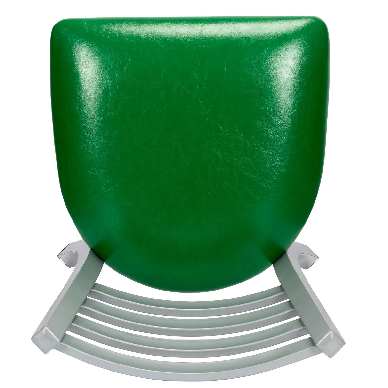 Chivari Ladder Back Restaurant Chair with Silver Frame and Green Vinyl Seat CLMSVGR-ZF-KT