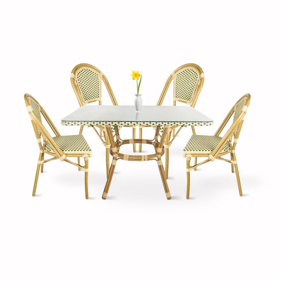 Toulouse Beige and Green French Bistro Set Includes 48