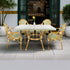 Toulouse Beige and Green French Bistro Set includes 48" x 36" Square Table and 4 Chairs with Arms FBK-SQ-BG-AW4-AX