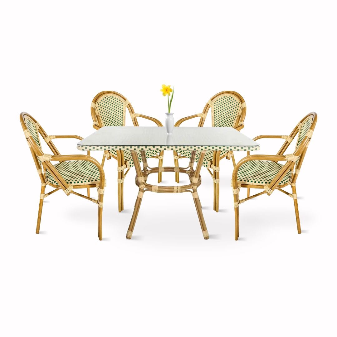 Toulouse Beige and Green French Bistro Set includes 48