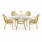 Toulouse Beige and Green French Bistro Set includes 48" x 36" Square Table and 4 Chairs with Arms FBK-SQ-BG-AW4-AX