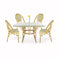Toulouse Beige and Green French Bistro Set Includes 48" x 36" Square Table and 4 Chairs FBK-SQ-BG-W4-AX