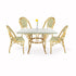 Toulouse Beige and Green French Bistro Set Includes 48" x 36" Square Table and 4 Chairs FBK-SQ-BG-W4-AX