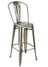 GunMetal Hi Gloss Steelix Tolix Style Metal Barstool with Back BTBMGU-AX-T