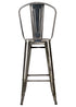 GunMetal Hi Gloss Steelix Tolix Style Metal Barstool with Back BTBMGU-AX-T