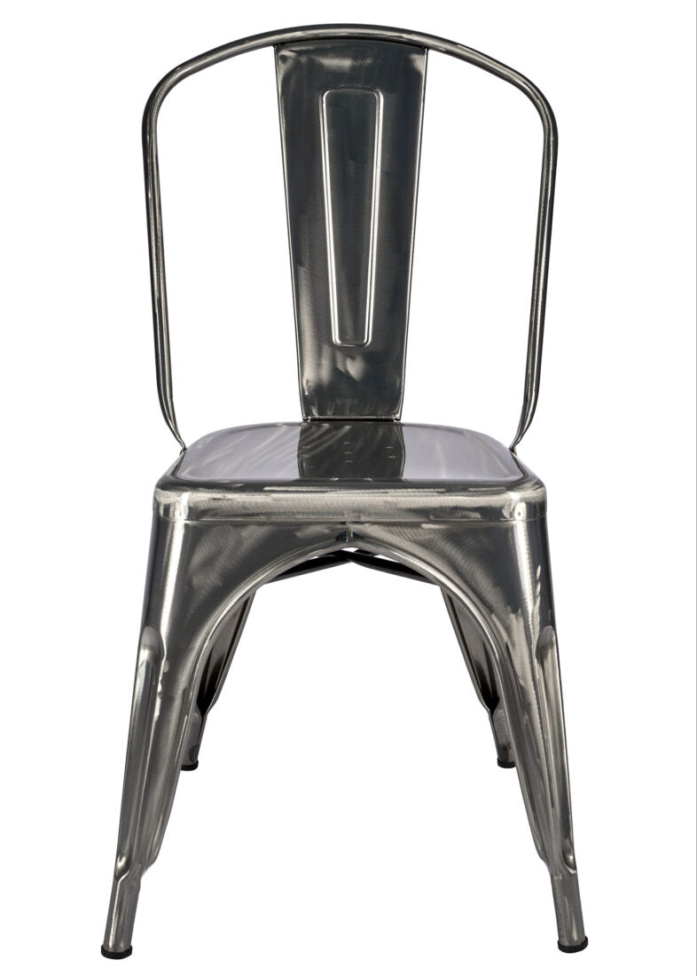 Polished Gunmetal Hi Gloss Steelix Tolix Style Metal Restaurant Chair – Ships Fully Assembled CTMGU-AX-T