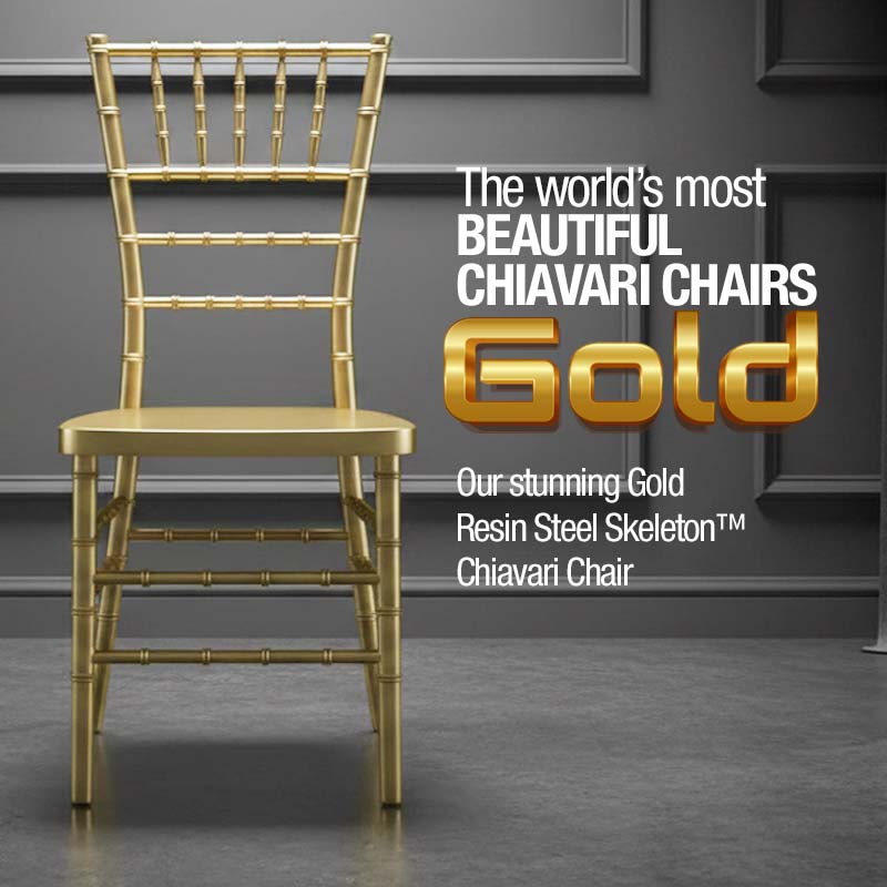 Chivari Gold Resin Steel Skeleton Chiavari Chair