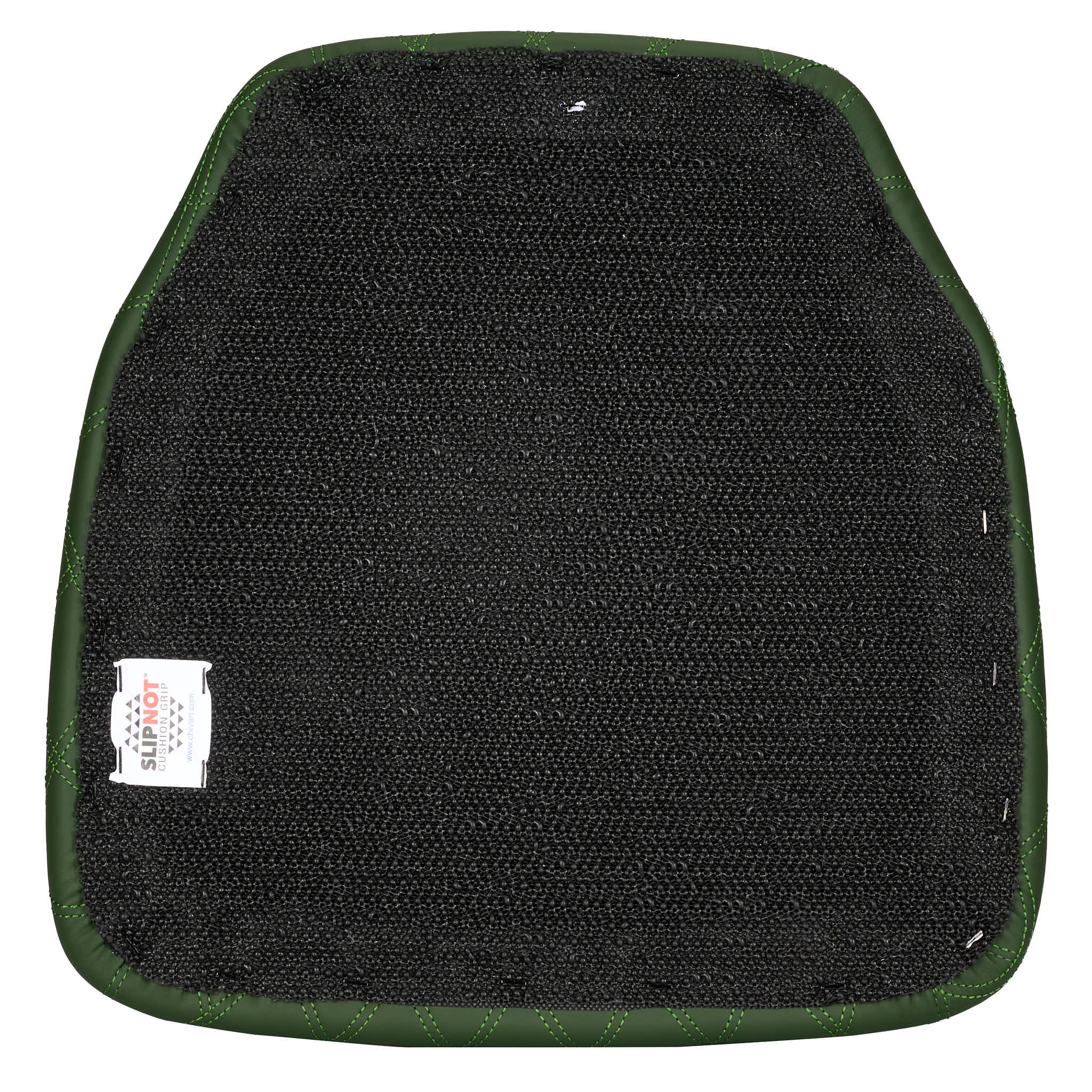 Hunter Green Vinyl Panel Back Chiavari Cushion with Bentley Stitching and SlipNot™ Technology