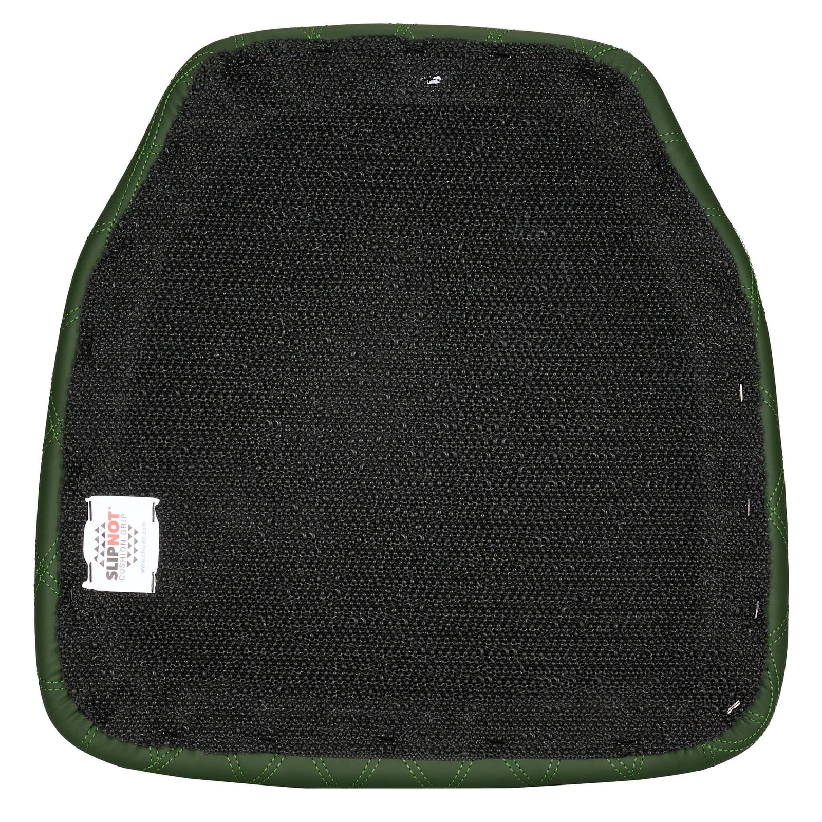 Hunter Green Vinyl Panel Back Chiavari Cushion with Bentley Stitching and SlipNot™ Technology