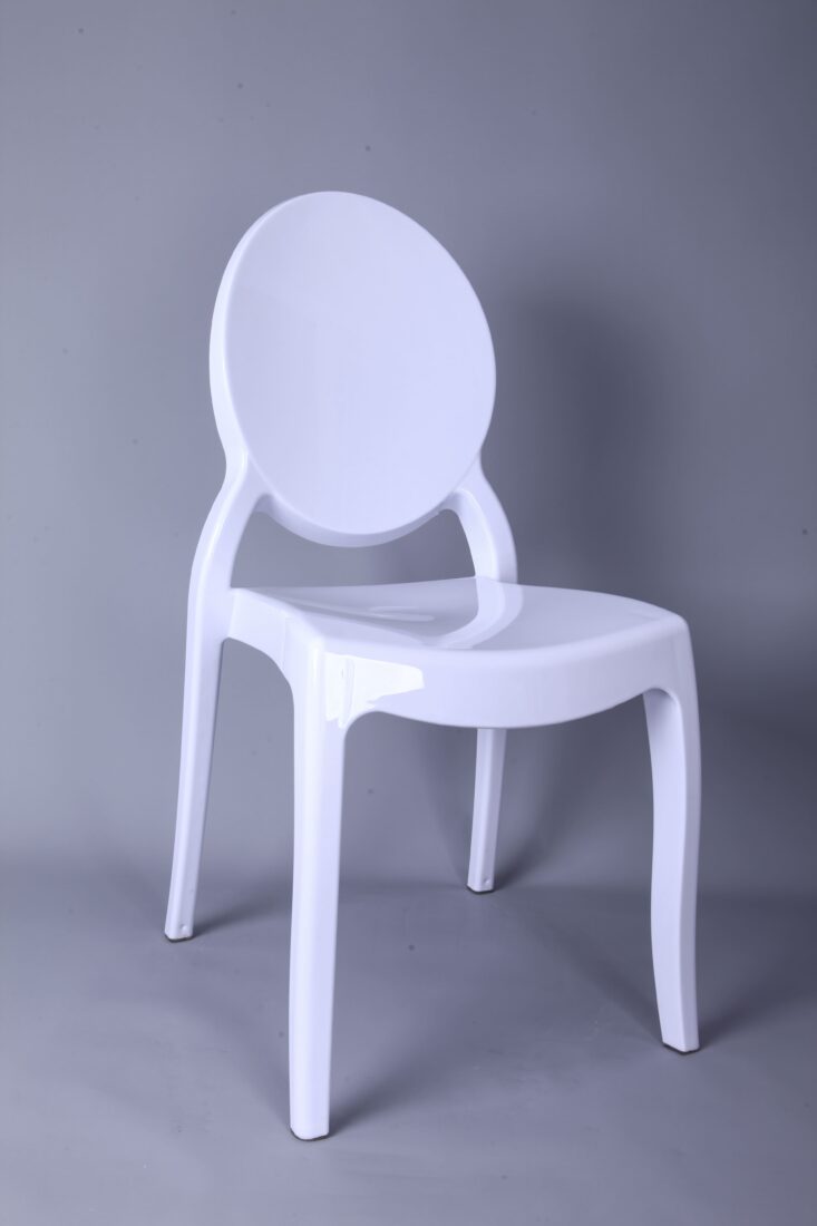 White Resin Sophia Ghost Chair Armless CGSRW-ZG-T