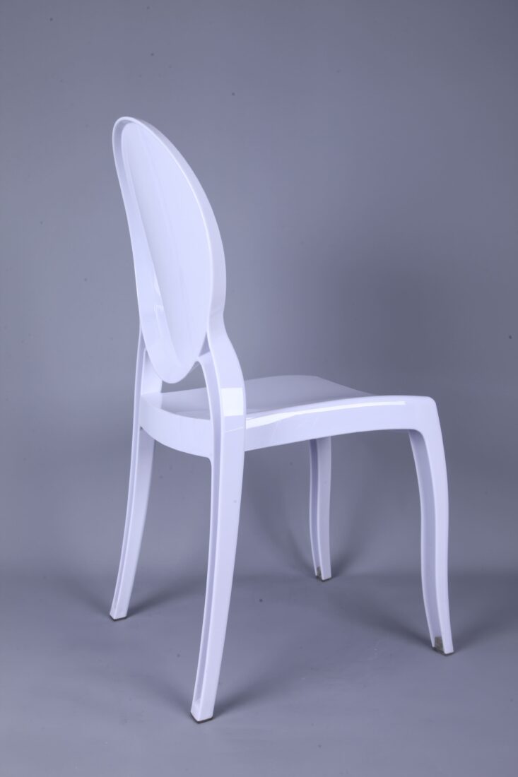 White Resin Sophia Ghost Chair Armless CGSRW-ZG-T