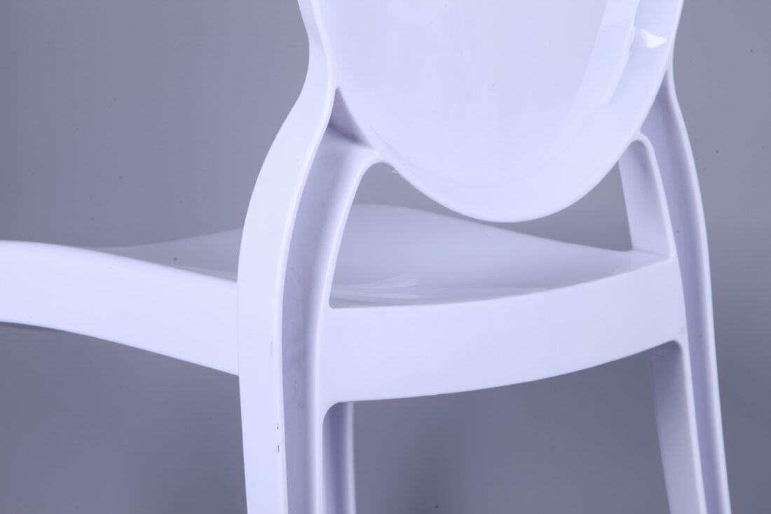 White Resin Sophia Ghost Chair Armless CGSRW-ZG-T