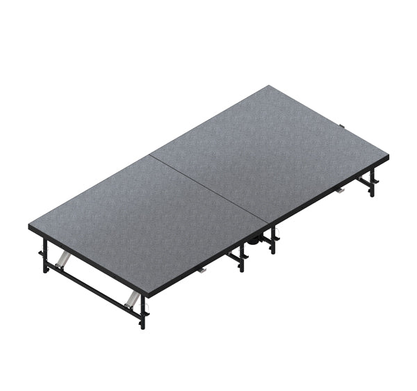 Staging 101 FSFPC1 and FSFW 4ft x 8ft 8in 16in or 24in height adjustable folding stage in carpet finish FSFPC1