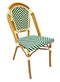 Ivory and Green French Bistro Patio Dining Chair