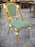 Ivory and Green French Bistro Patio Dining Chair