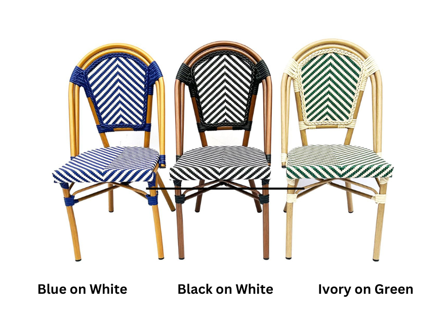 Black and White French Bistro Patio Dining Chair