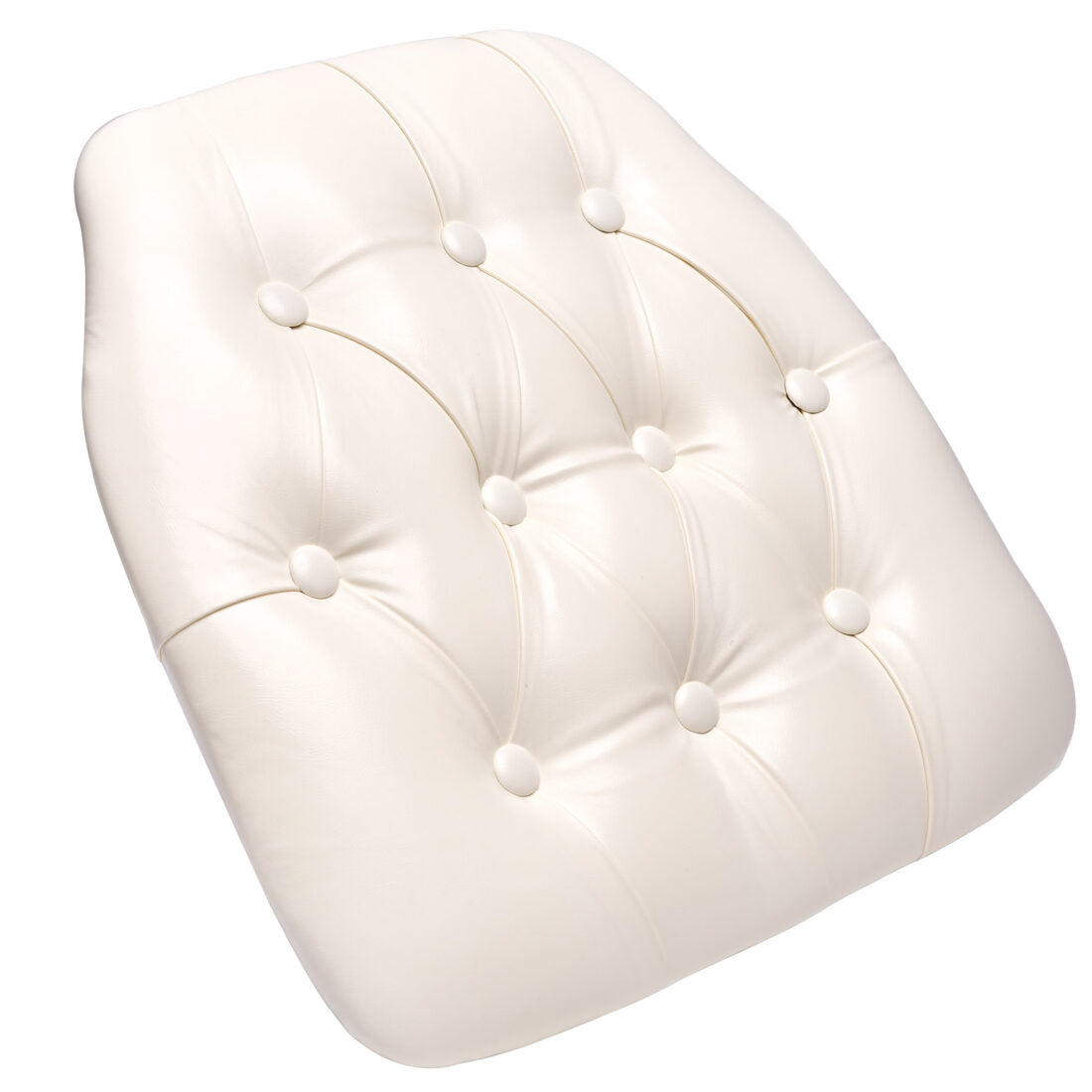 White 1.75″ Thick Vinyl Tufted Panel Chiavari Chair Cushion CUSHPANVINTUFTWHI-AX-T