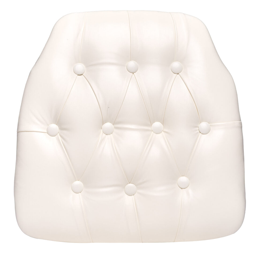 White 1.75″ Thick Vinyl Tufted Panel Chiavari Chair Cushion CUSHPANVINTUFTWHI-AX-T