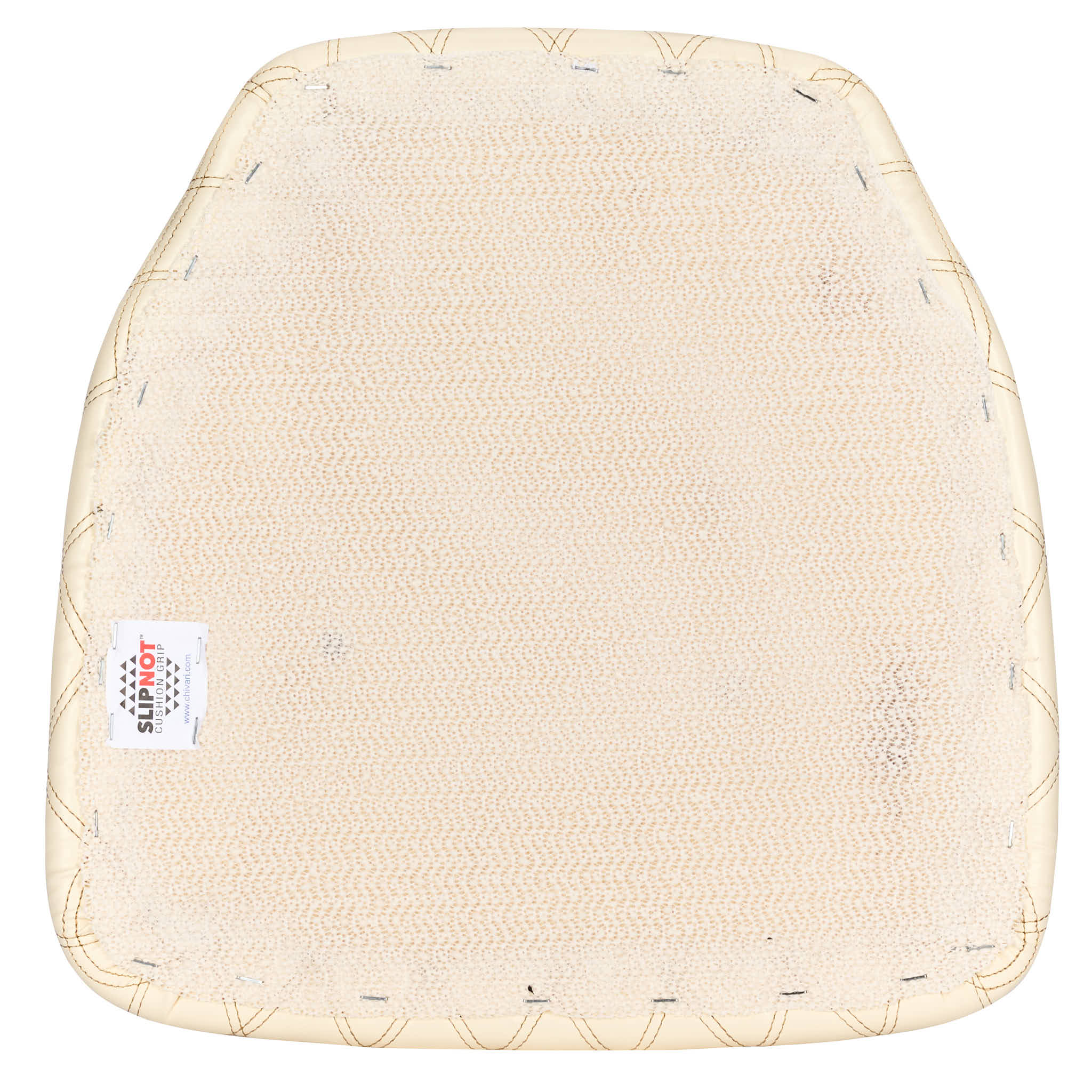 Ivory Vinyl Panel Back Chiavari Cushion with Bentley Stitching and SlipNot™ Technology