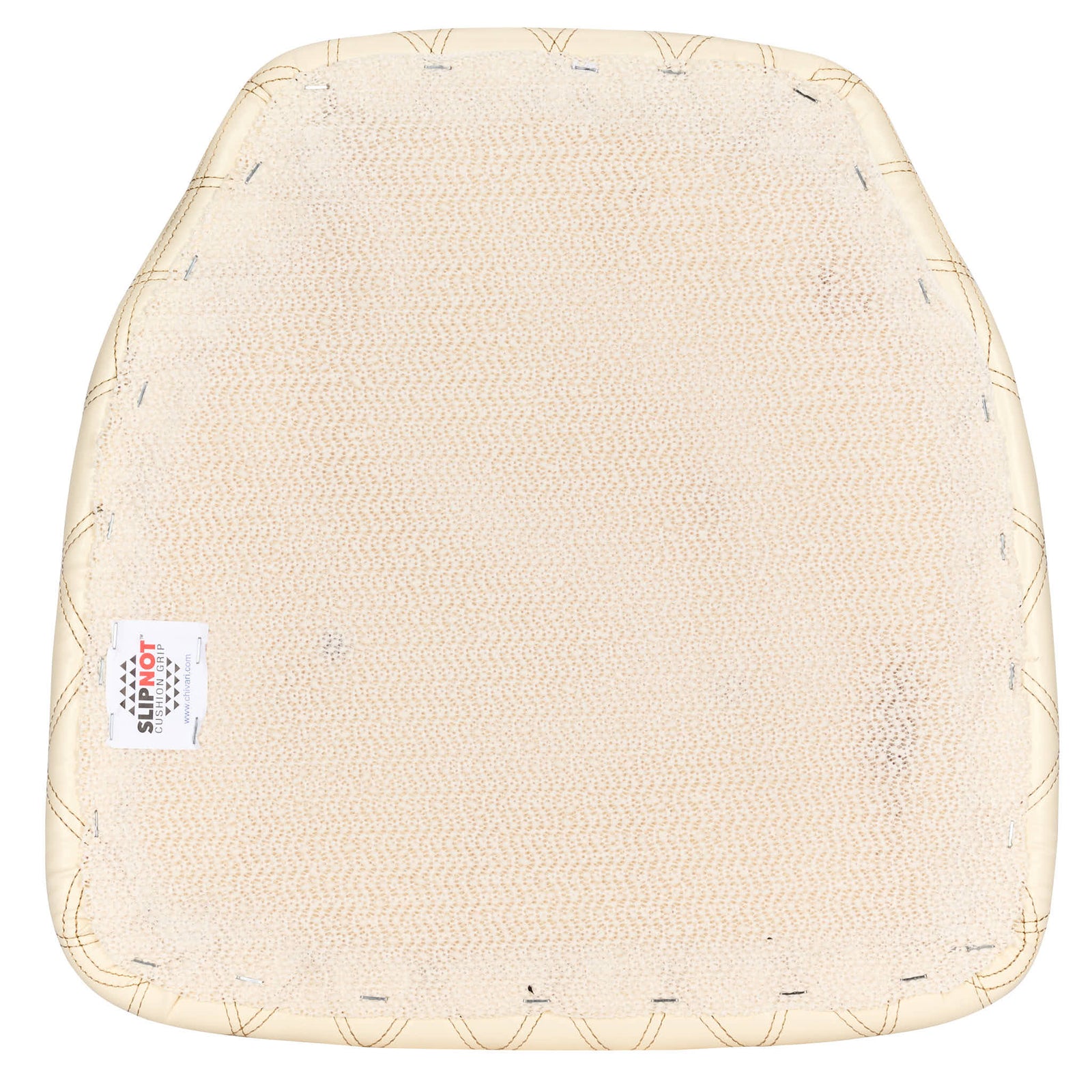 Ivory Vinyl Panel Back Chiavari Cushion with Bentley Stitching and SlipNot™ Technology