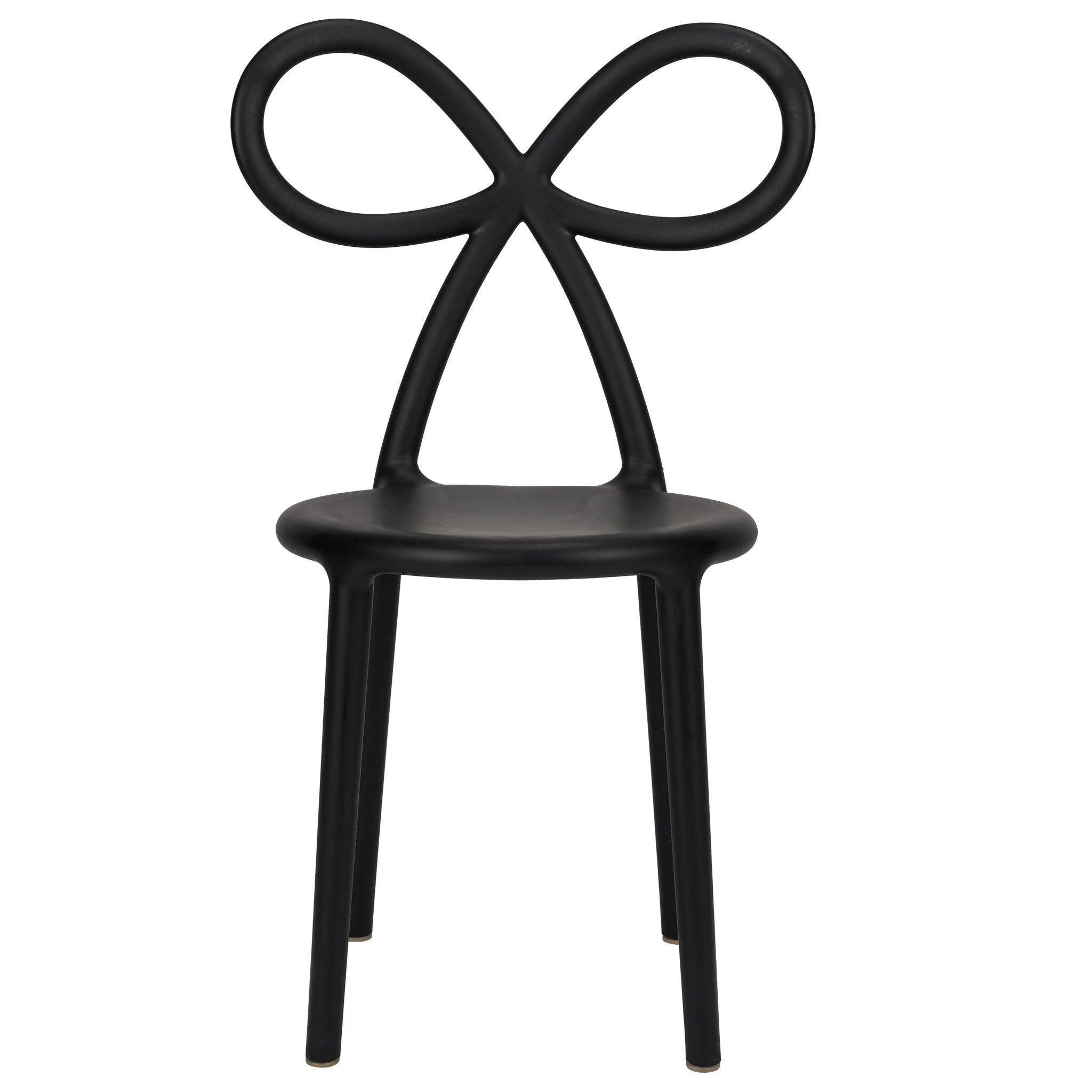 Black Resin Kids Bow Chair with Round Seat