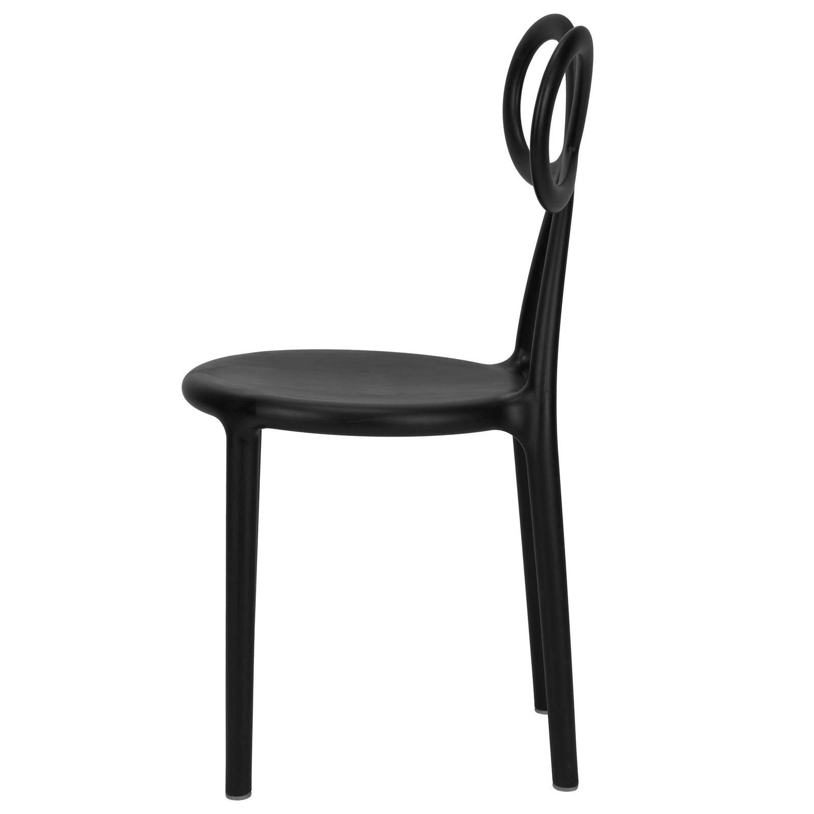 Black Resin Kids Bow Chair with Round Seat