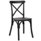 Kids Black ToughResin™ WoodGrain Cross Back Chair