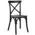 Kids Black ToughResin™ WoodGrain Cross Back Chair