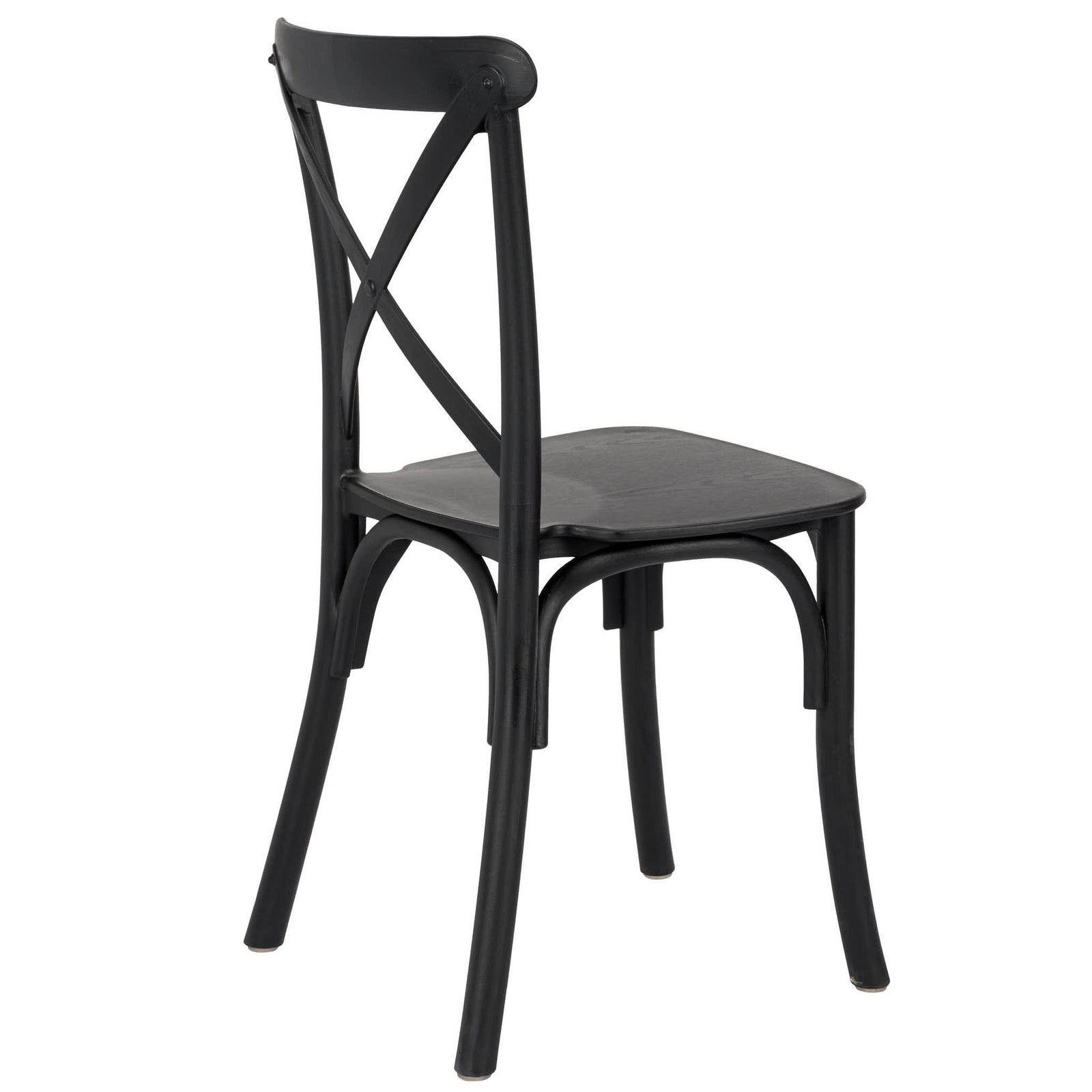 Kids Black ToughResin™ WoodGrain Cross Back Chair