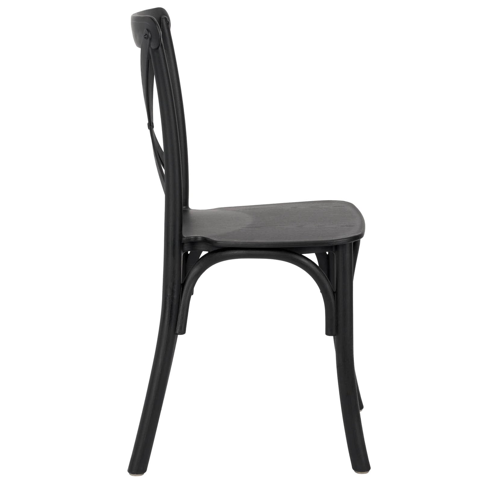 Kids Black ToughResin™ WoodGrain Cross Back Chair