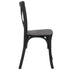 Kids Black ToughResin™ WoodGrain Cross Back Chair