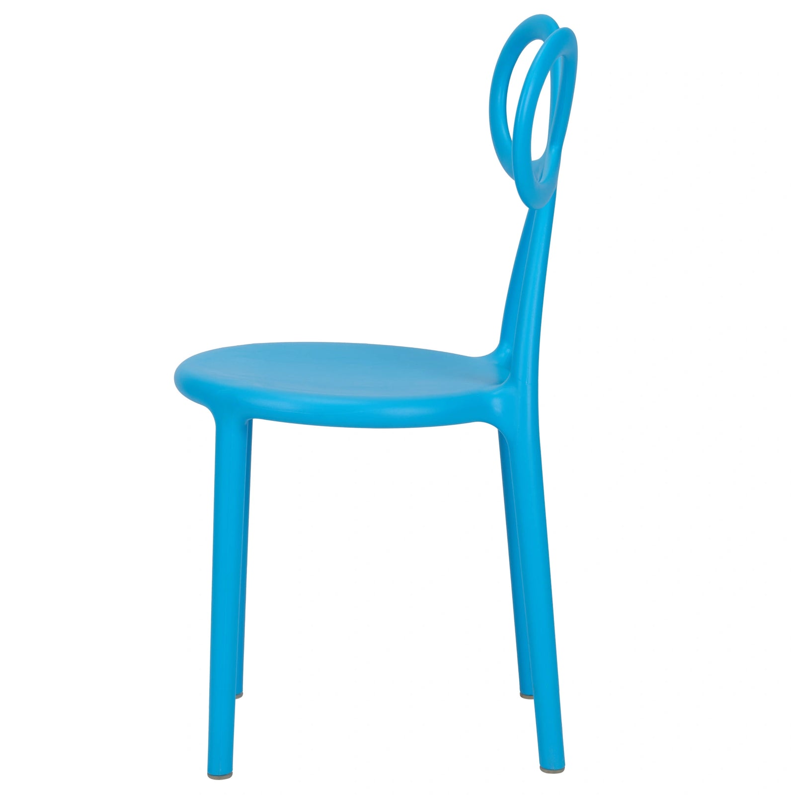 Blue Resin Kids Bow Chair with Round Seat