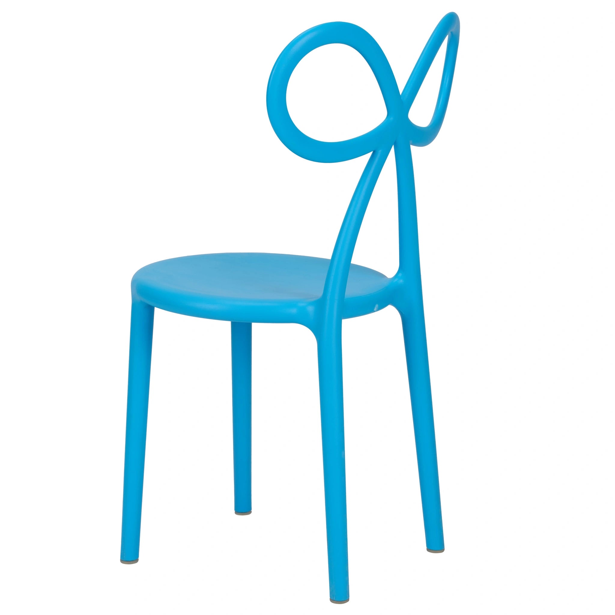 Blue Resin Kids Bow Chair with Round Seat