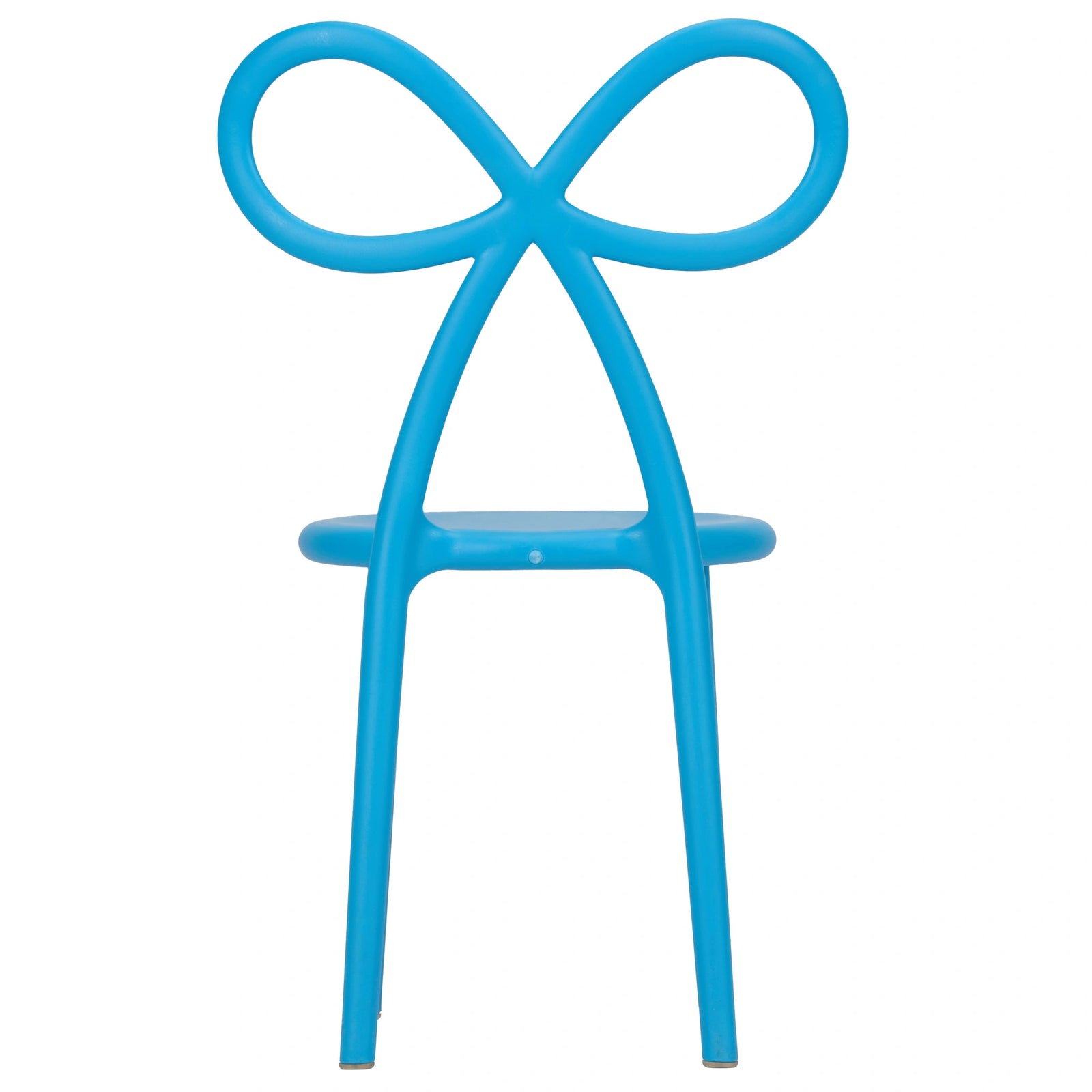 Blue Resin Kids Bow Chair with Round Seat