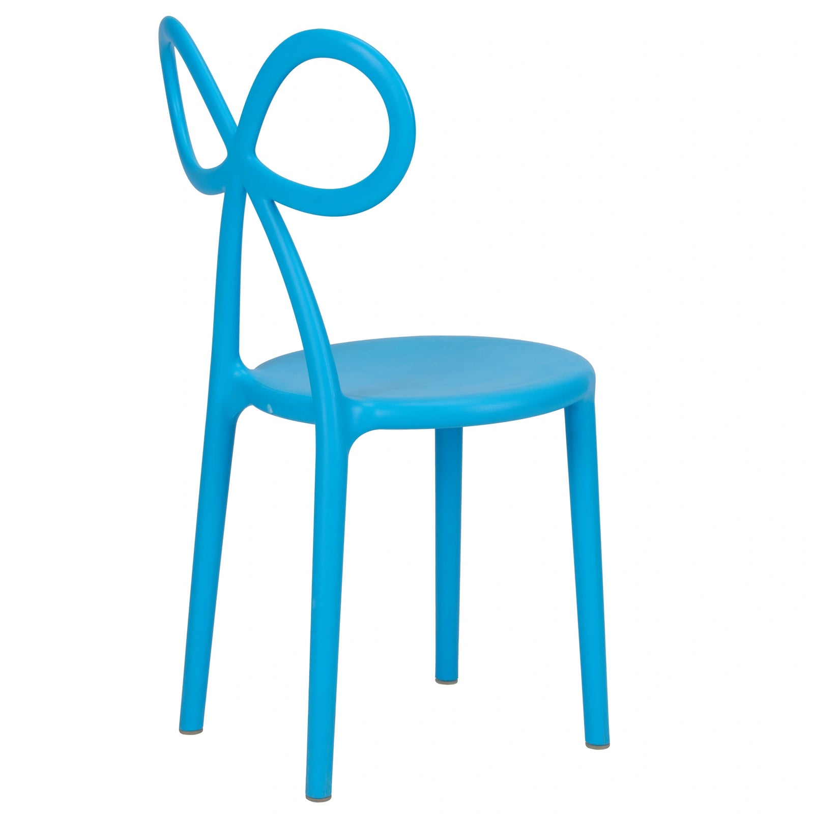 Blue Resin Kids Bow Chair with Round Seat