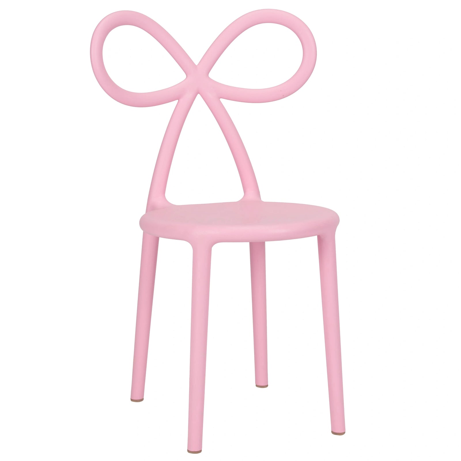 Pink Resin Kids Bow Chair with Round Seat