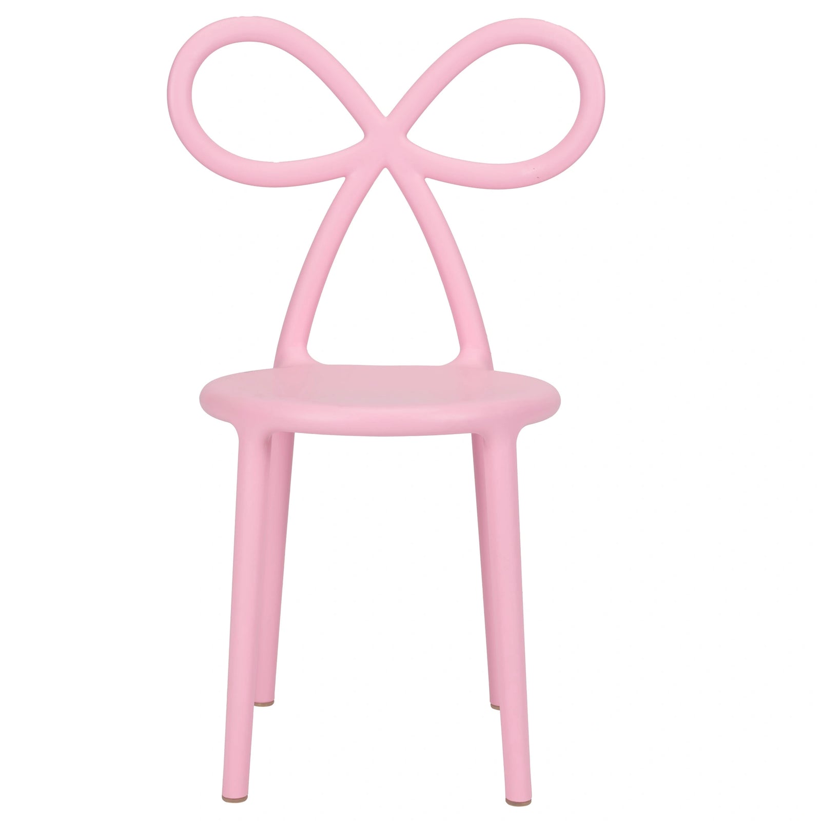 Pink Resin Kids Bow Chair with Round Seat